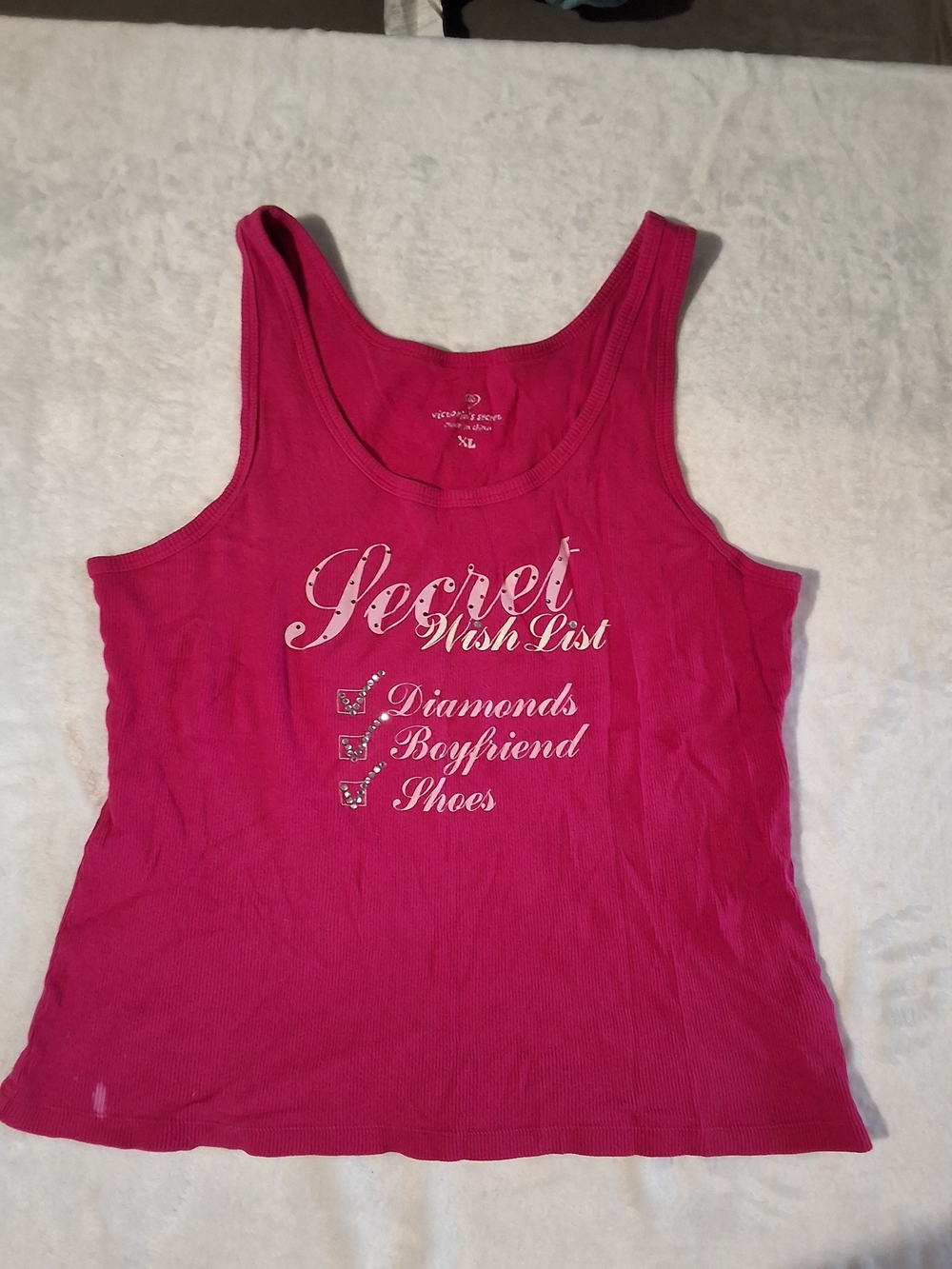 Victoria's Secret Hot Pink Ribbed Graphic Tank